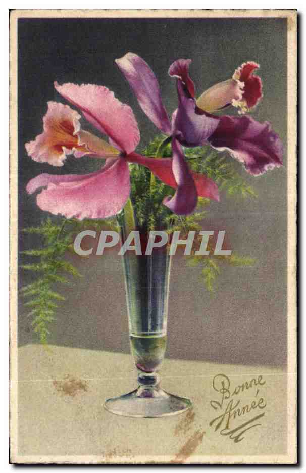 CPA Fantaisie Fleurs Bonne Annee