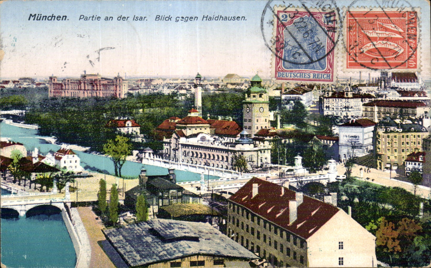 CPA Munchen Prtie an der Isar Blick gagen Haidhausen