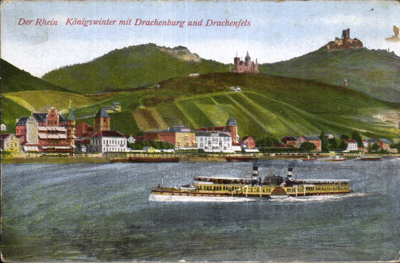 CPA Der Rhein Konigwinter mit Drachenburg und Drachenfels
