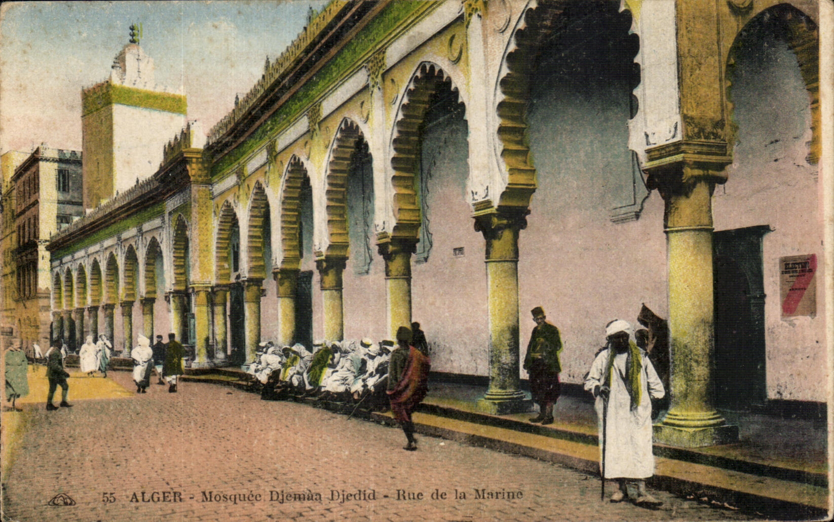CPA Algerie Alger Mosquee Djema Djedid Rue de la Marine