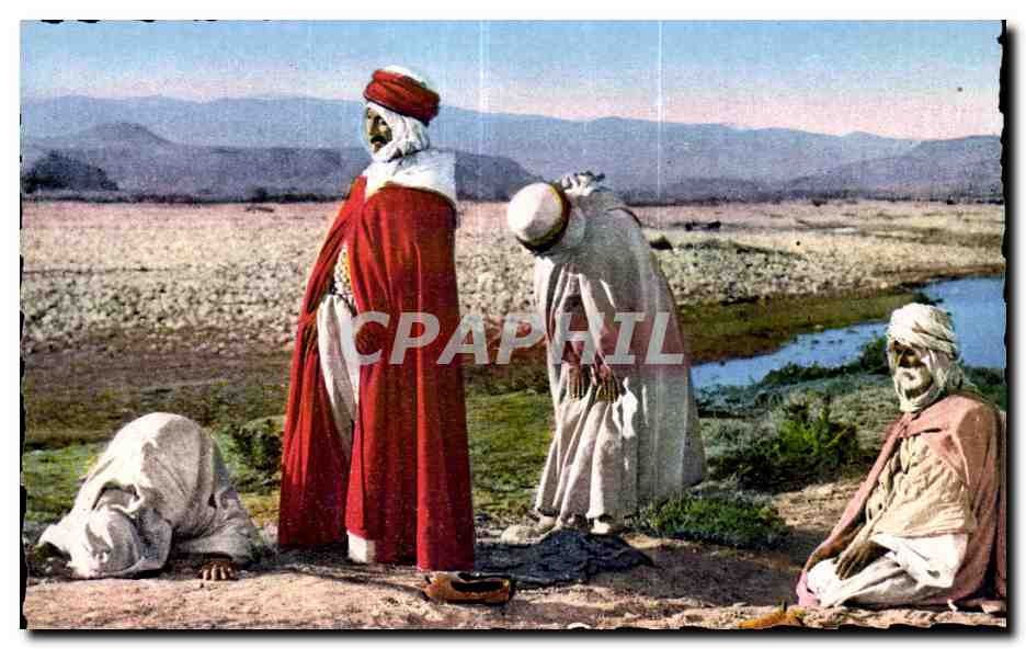 CPSM Algerie Scenes   types d afrique du nord 8 044 la priere dans dans le desert