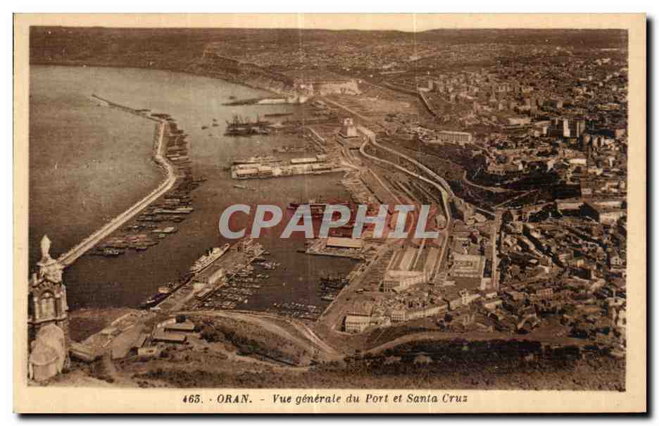 CPA Algerie Oran - Vue generale du port et Santa Cruz