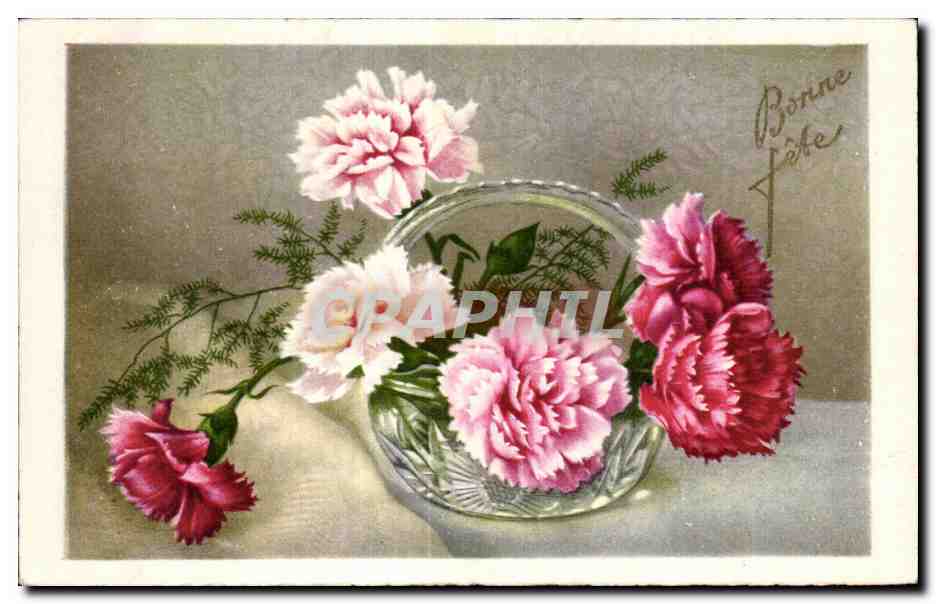 CPA Fantaisie Fleurs Bonne fete