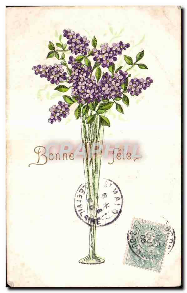 CPA Fantaisie Fleurs Bonne fete