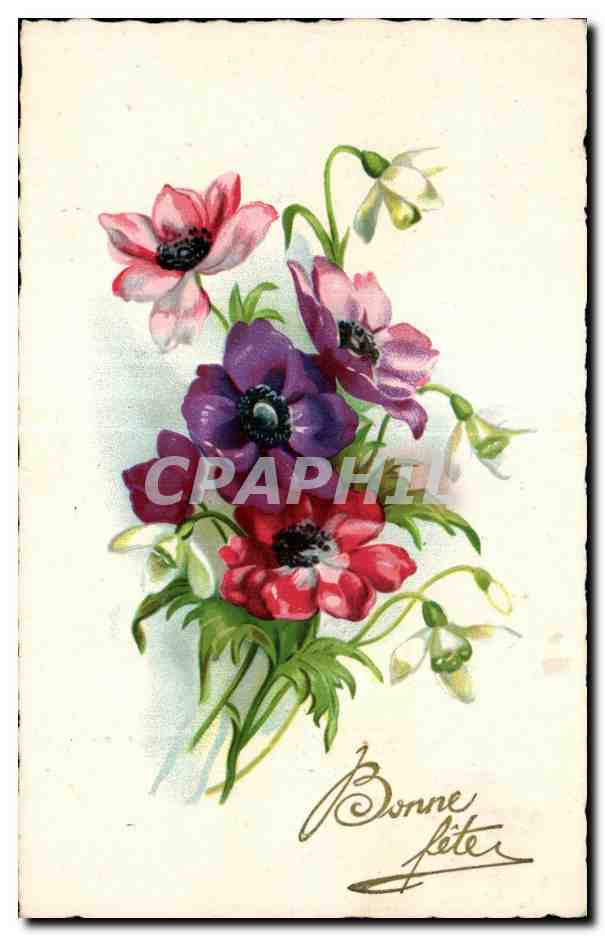 CPA Fantaisie Fleurs Bonne fete