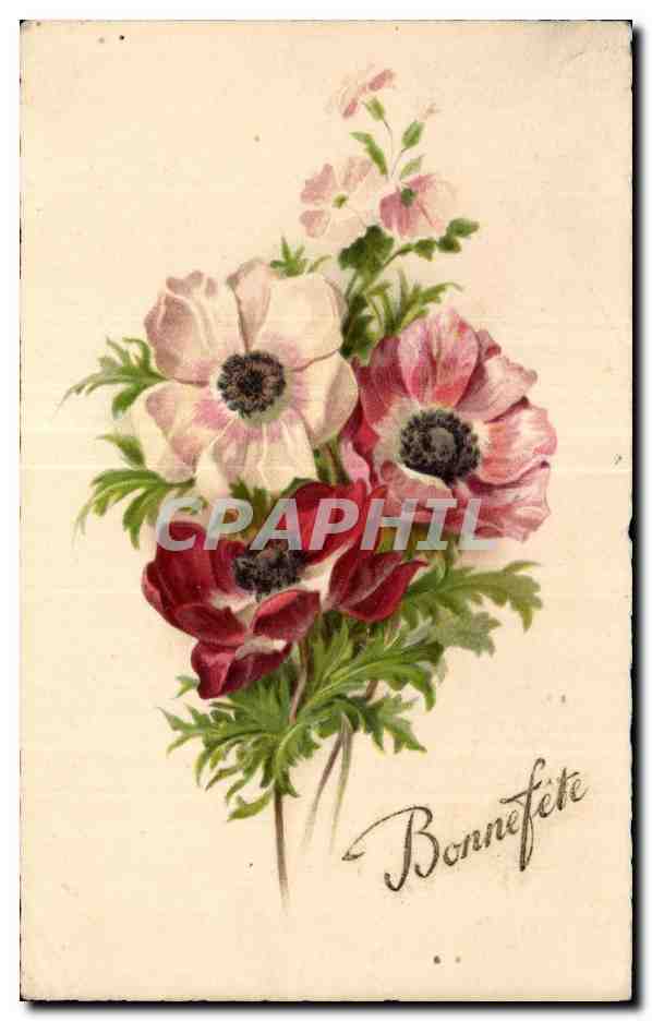 CPA Fantaisie Fleurs Bonne fete