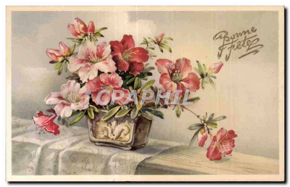 CPA Fantaisie Fleurs Bonne fete