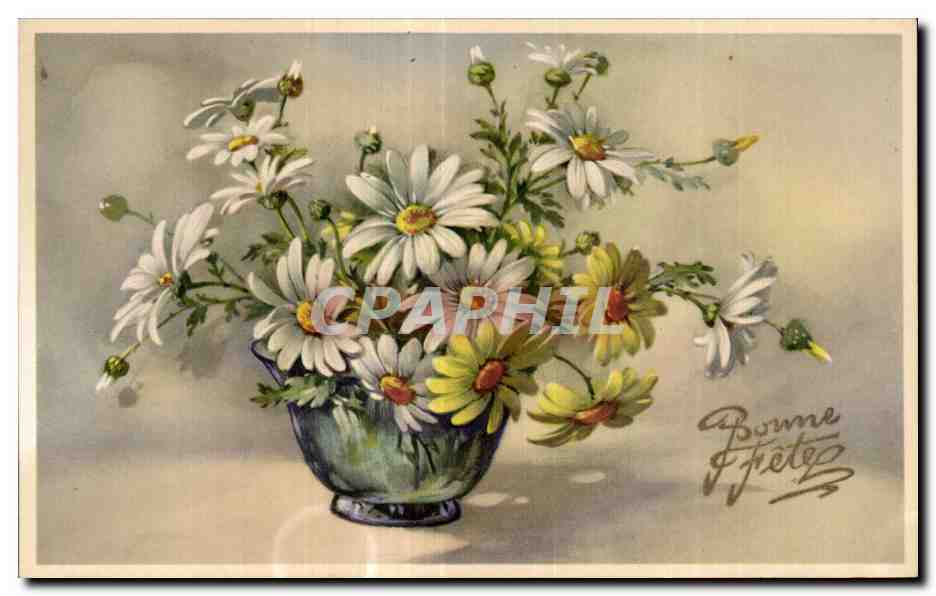 CPA Fantaisie Fleurs Bonne fete