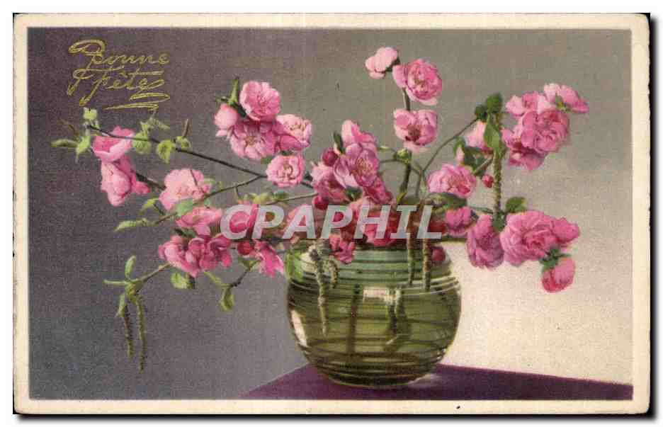 CPA Fantaisie Fleurs Bonne fete