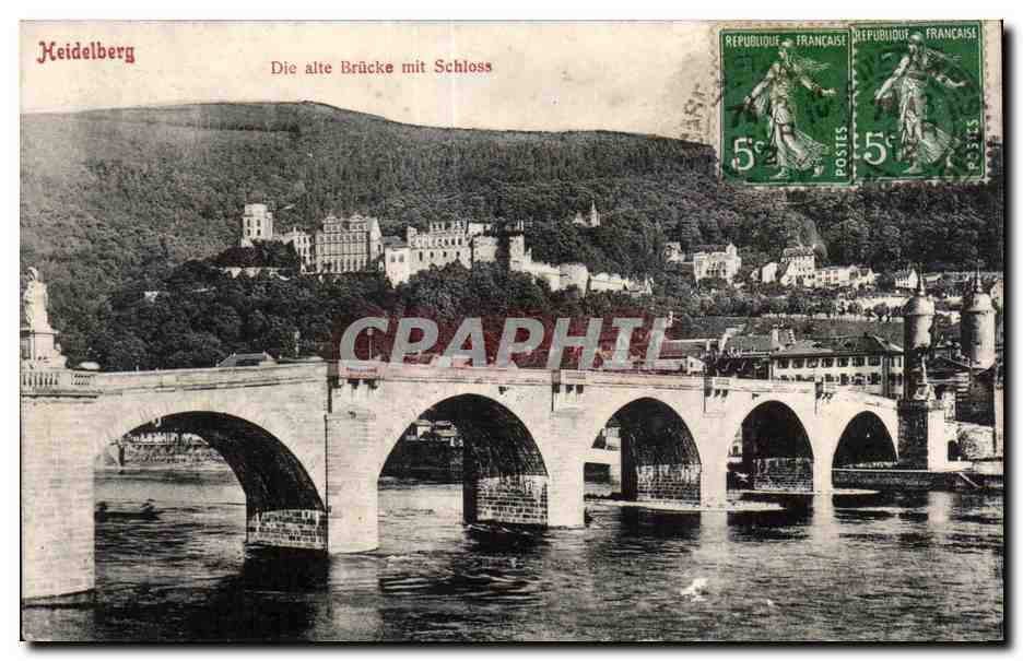 CPA Heidelberg Die alte Brucke mit Schloss