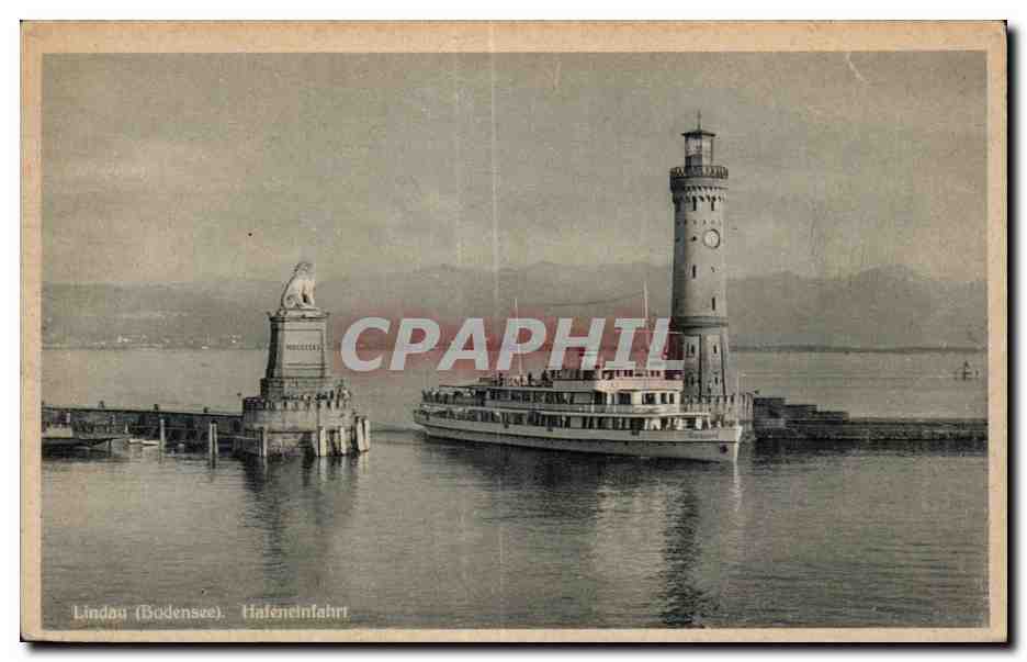 CPA Lindau (Bodensee) Hafenelnfahrt