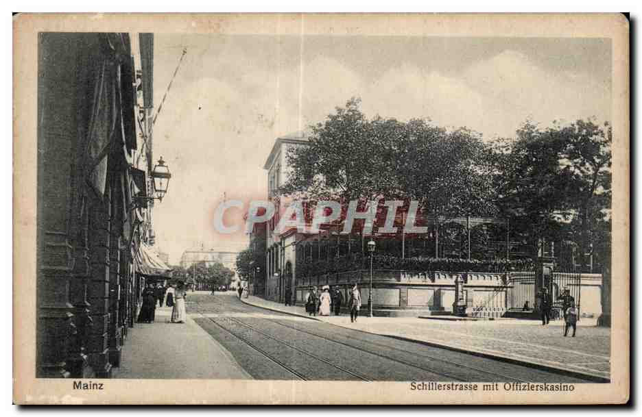 CPA Mainz Schillerstrasse mit Offizierskasino