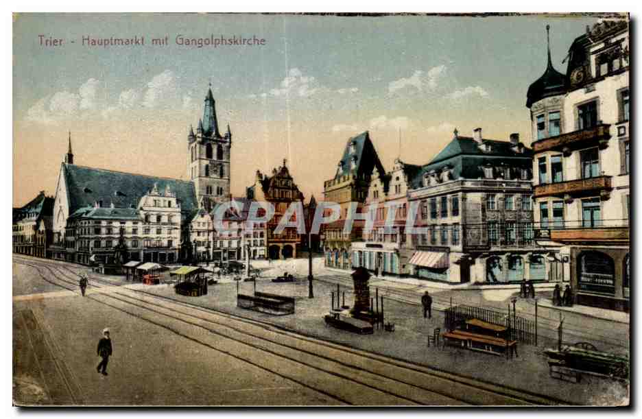 CPA Trier Hauptmarkl mit Gangolphskirche