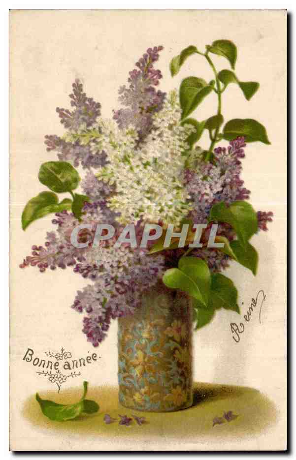 CPA Fantaisie Fleurs Bonne anne