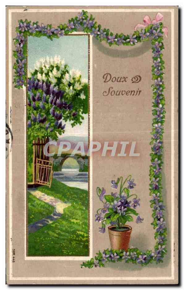 CPA Fantaisie Fleurs Doux souvenir