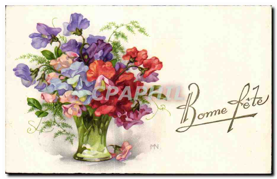 CPA Fantaisie Fleurs Bonne fete