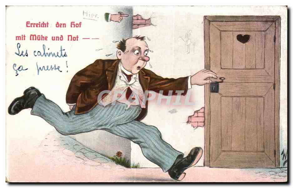 CPA Erreicht Den hof mit m he und not humor Les cabinets ca presse toilettes 