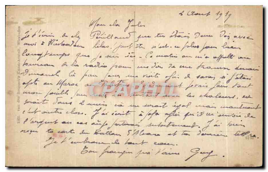 CPA Wiesbaden Gesamtansicht vom Neroberg vue generale du mont de Neron — Rückseite
