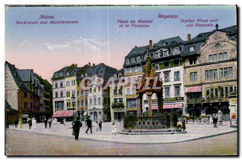 CPA Mainz Marktplatz und Marktbruunen Mayence Place du Marche et la Fontaine