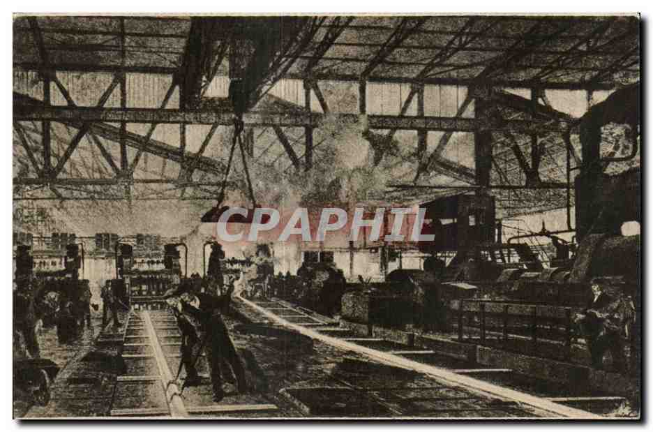 CPA Essen Krupp s Fabrik Das Schienenwalzwerk