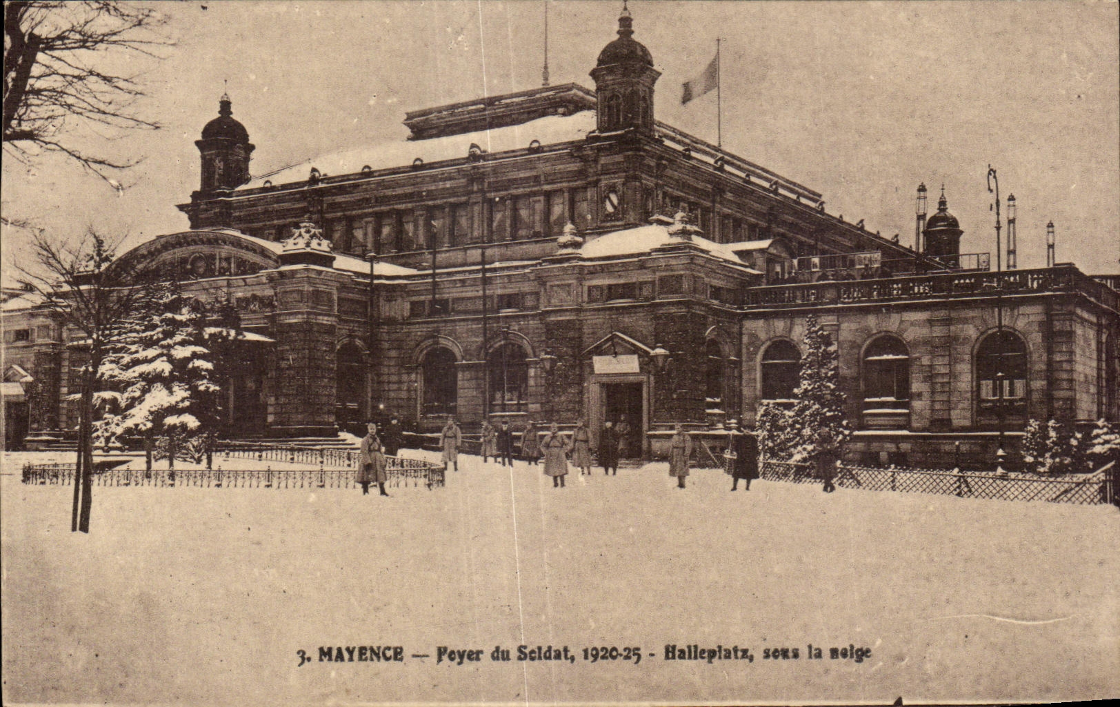 CPA Mayence Peyer du Soldat 1920-25 Halleplatz sous la seige