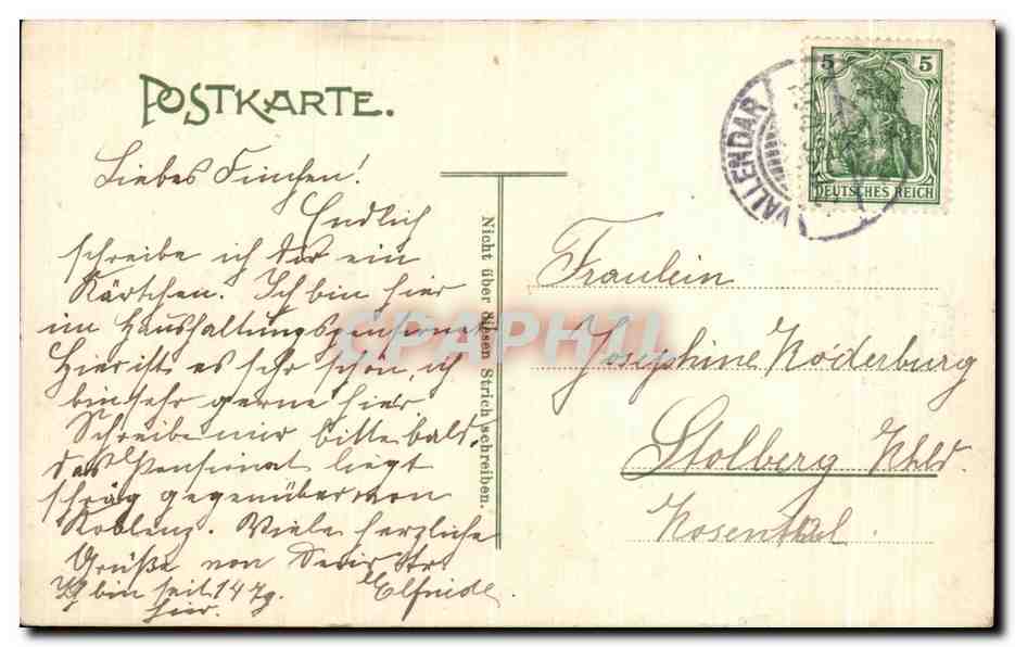 CPA Gruss aus Haushaltungs Pensionat Marienburg Vallendar a Rhein — Rückseite