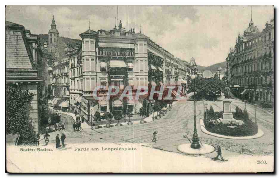 CPA Baden Baden Partlr am Leopoldsplatz Hotel Victoria 