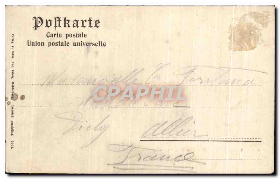 CPA Baden Baden Partlr am Leopoldsplatz Hotel Victoria  — Rückseite