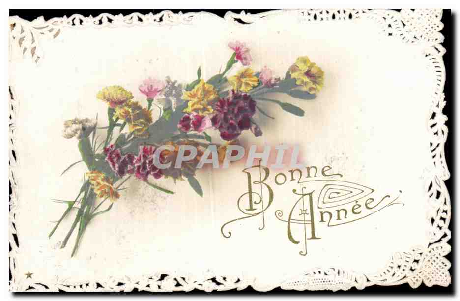 CPA Fantaisie Fleurs Bonne Annee 