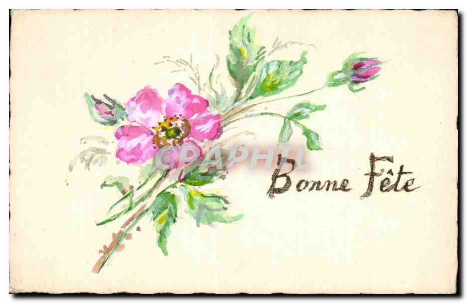 CPA Fantaisie Fleurs Bonne fete
