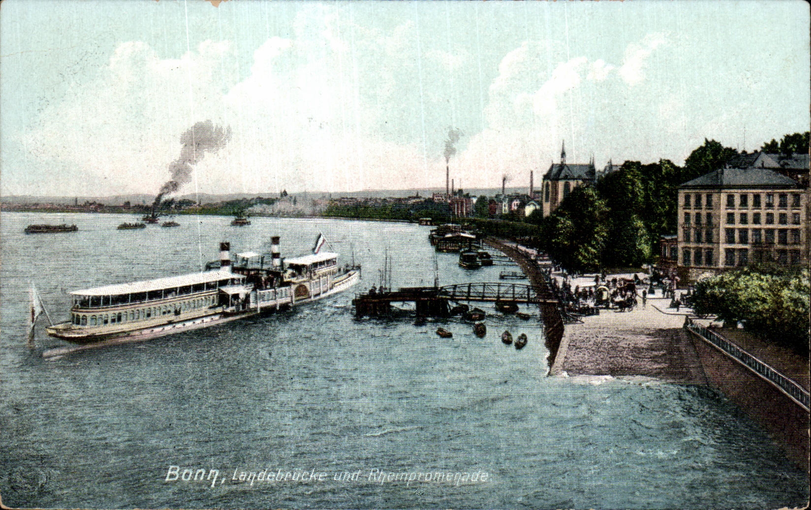 CPA Bonn Landebeucke und Rheinpromenade