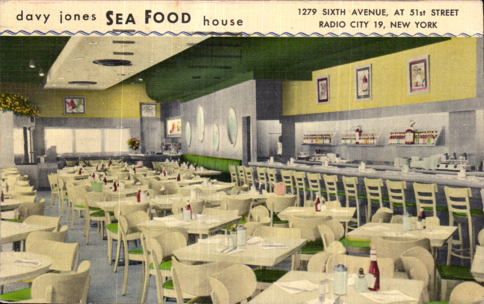 CPA davy jones Sea Food house New York 