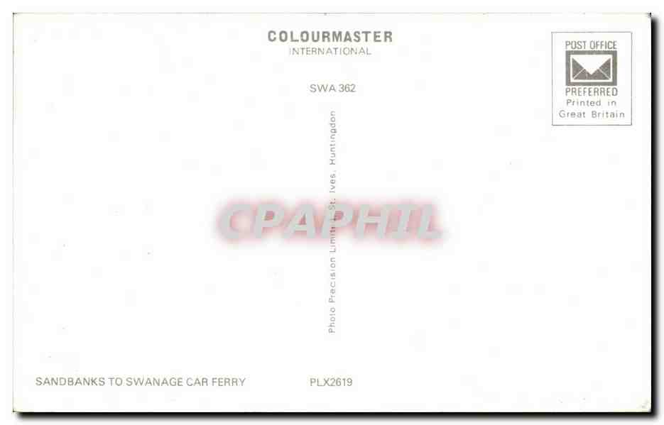 CPA Sandbanks to swanage car ferry — Rückseite
