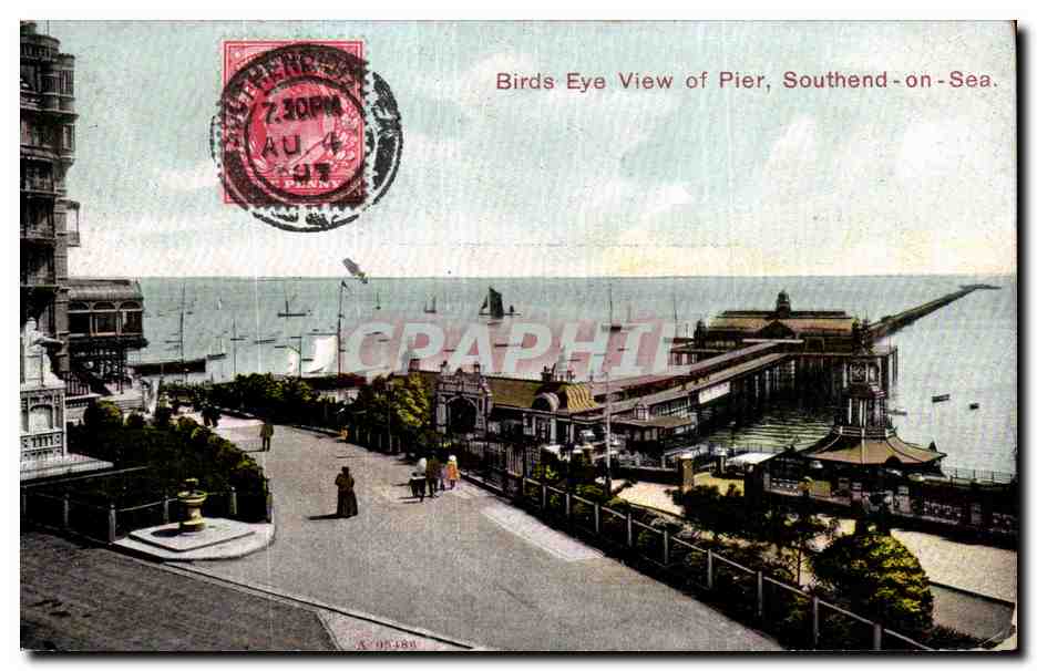 CPA Birds Eye View of Pier Southend on Sea