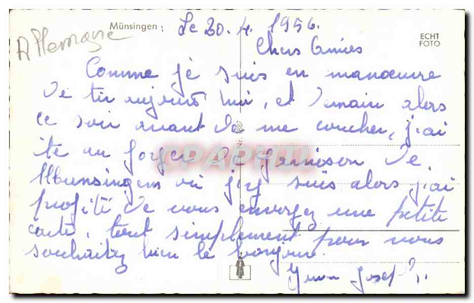 CPA Munsingen — Rückseite