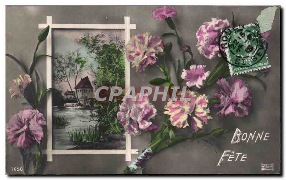 CPA Fantaisie Fleurs Bonne fete