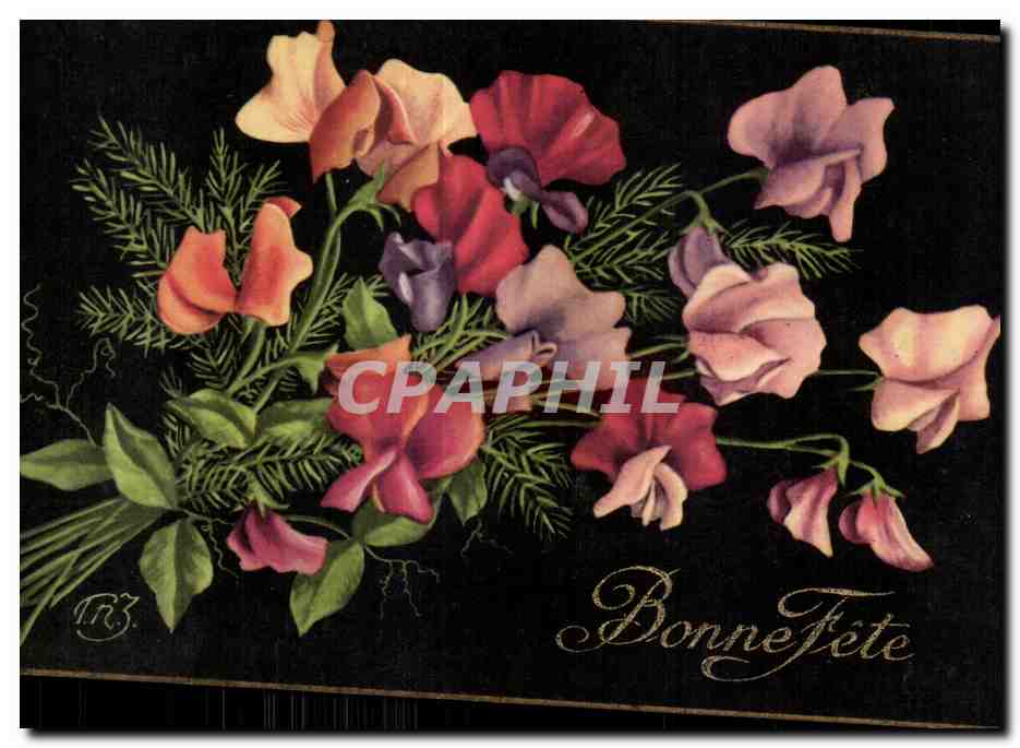 CPA Fantaisie Fleurs Bonne fete