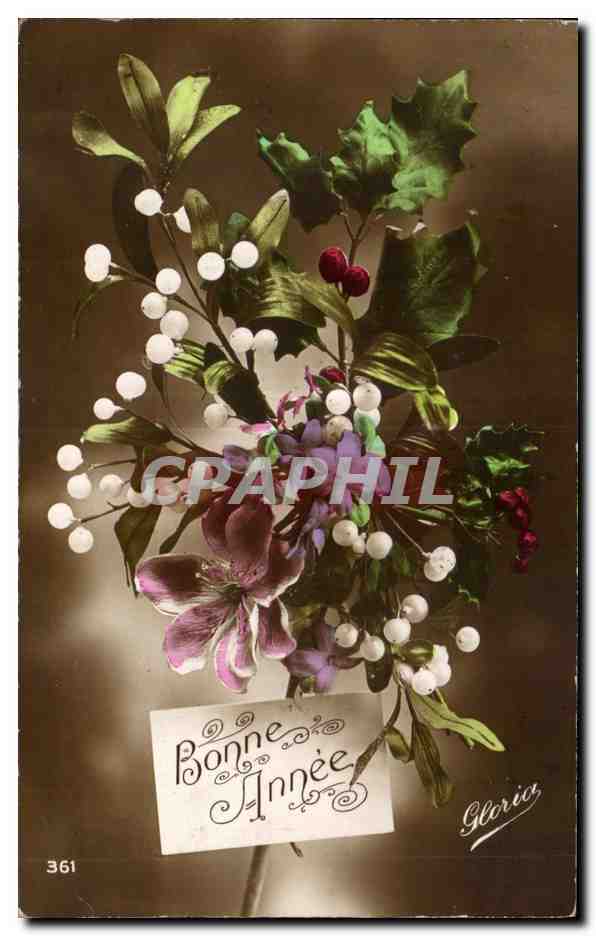 CPA Fantaisie Fleurs Bonne annee