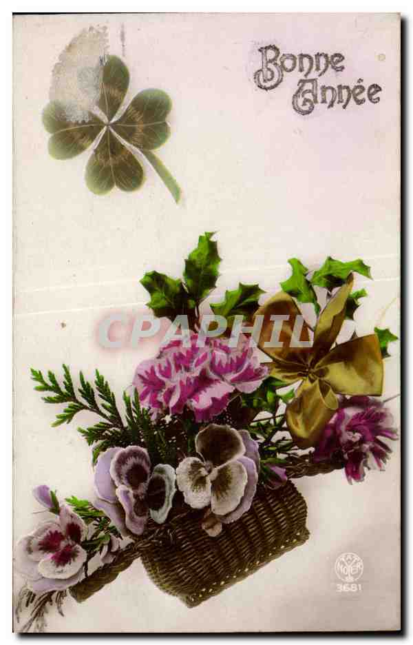 CPA Fantaisie Fleurs Bonne Annee