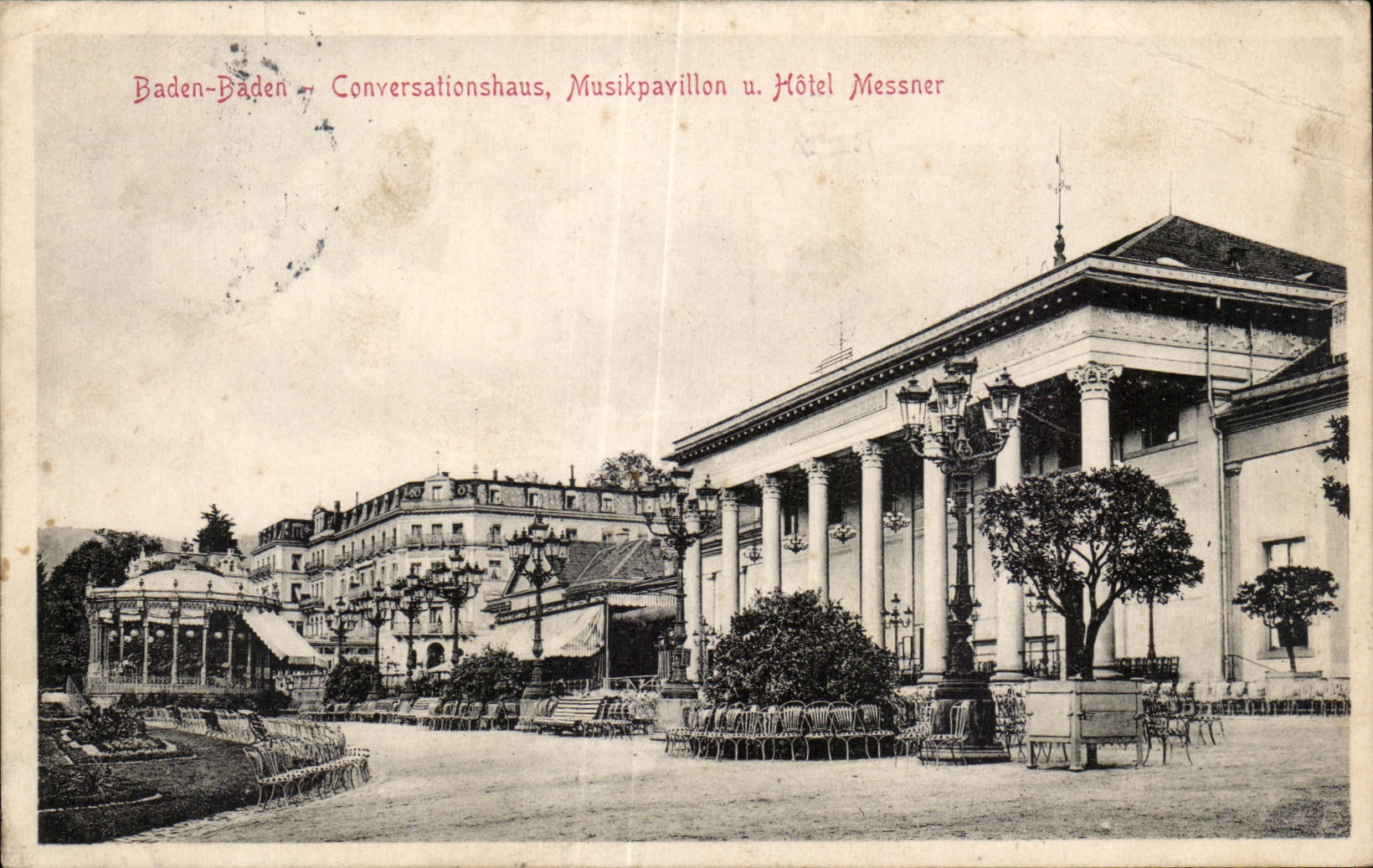CPA Baden Baden Conversationshaus Musikpavillon Hotel Messner