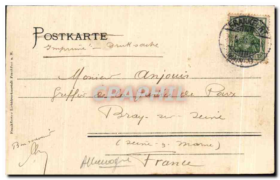 CPA Gruss aus Frankfurt — Verso