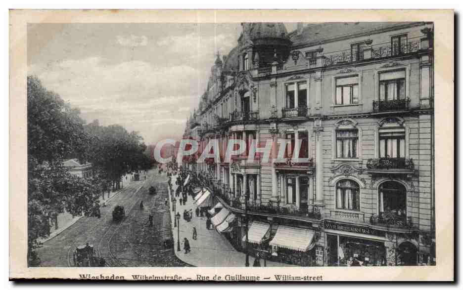 CPA Wisbaden Wilbelmstrabe Rue de Guillaume William street