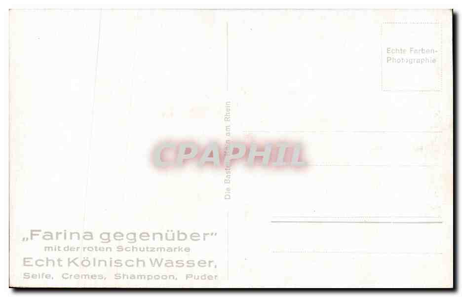 CPA Farina gegenuber mit der roten Schutzmarke Echt Kolnisch Wasser — Rückseite