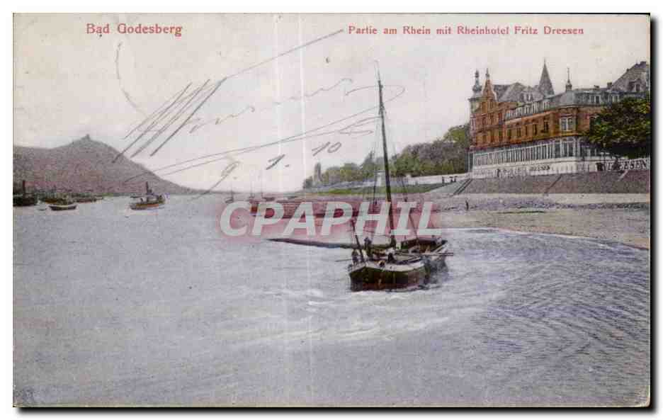 CPA Bad Godesberg Partie am Rhein mit Rheinhotel Fritz Dreesen