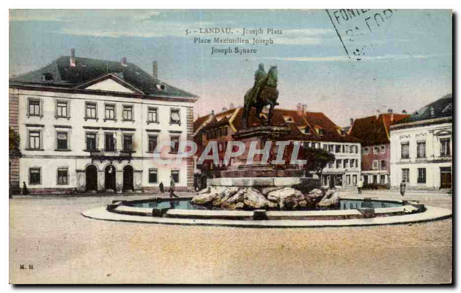 CPA Landau Joseph Platz Place Maximriten joseph ioseph Square