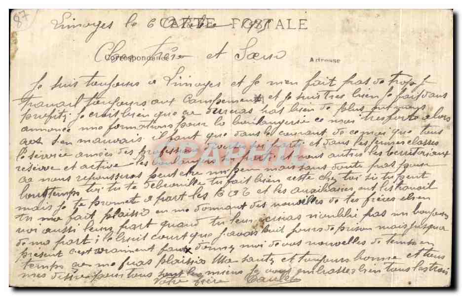 CPA Limoges L Hotel de Ville et les jardins — Rückseite