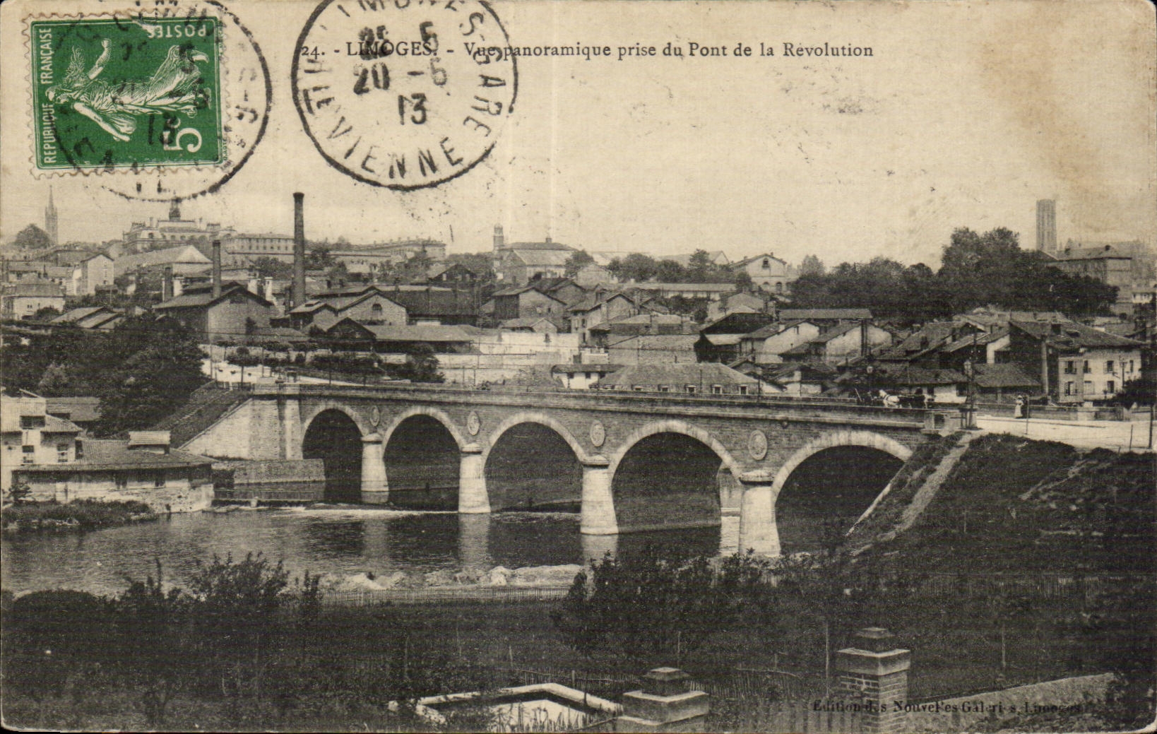 Limoges - Vue panoramique prise du Pont de la Révolution — Édition Les Nouvelles Galeries à Limoges