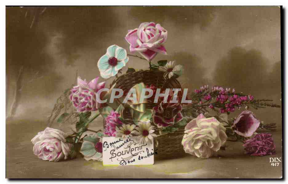 CPA Fantaisie Fleurs Souvenir