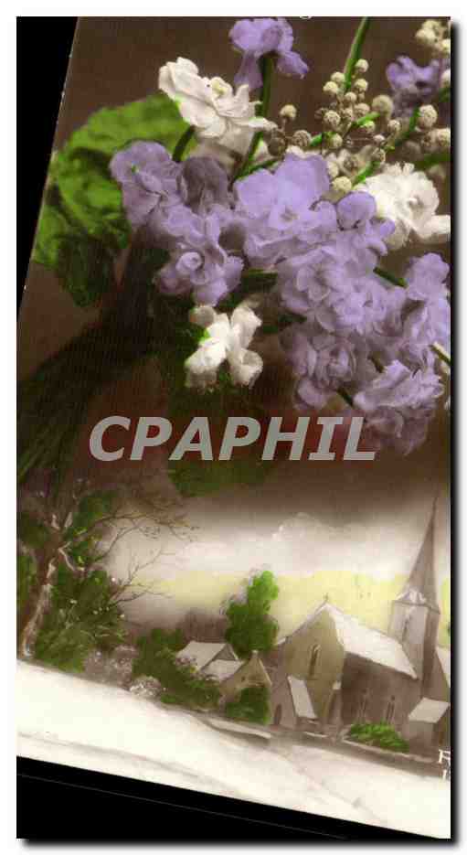 CPA Fantaisie Fleurs Heureuse annee