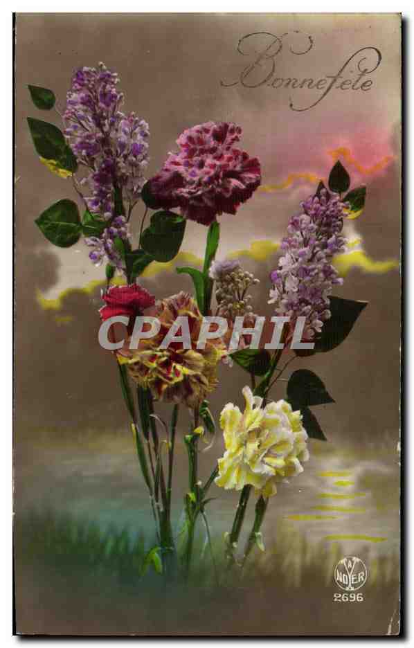 CPA Fantaisie Fleurs Bonne fete